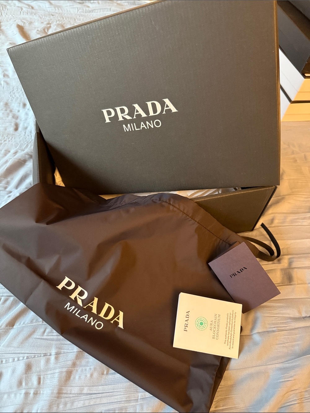 Prada black empty shoe BOX ONLY with dust bag